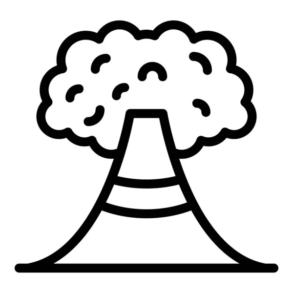 Icona vulcano terremoto, stile contorno — Vettoriale Stock