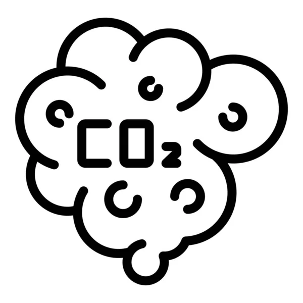 Піктограма хмари Co2, стиль контуру — стоковий вектор