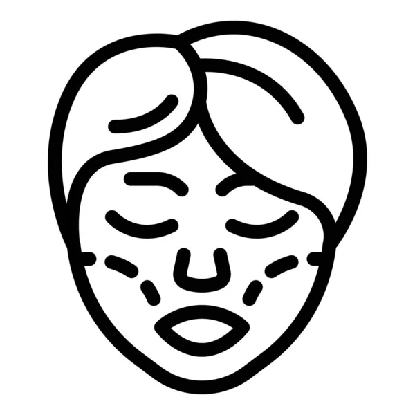 Icône de chirurgie faciale féminine, style contour — Image vectorielle