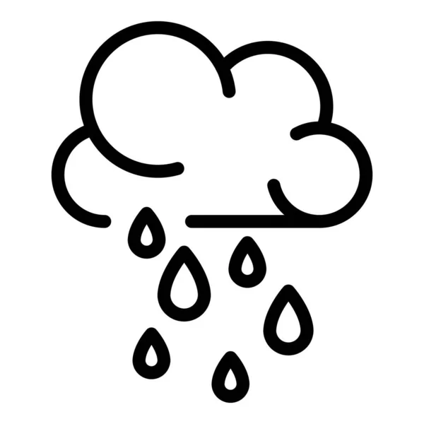 Rainy cloud icon, outline style — Stock Vector