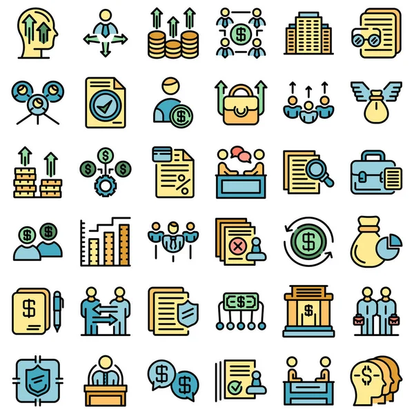 Shareholder icons set vector flat — Stock Vector