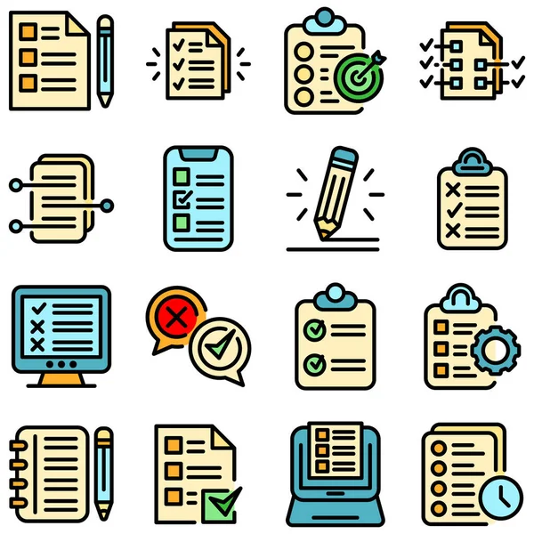 stock vector Assignment icons set vector flat