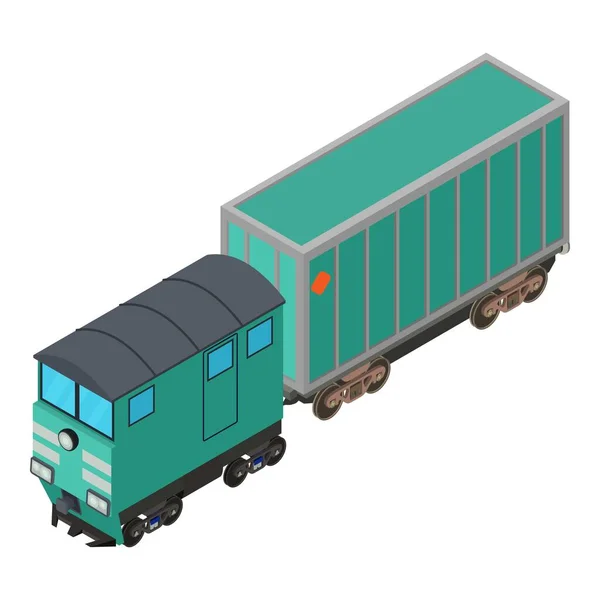 Railway carriage icon, isometric style — Stock Vector