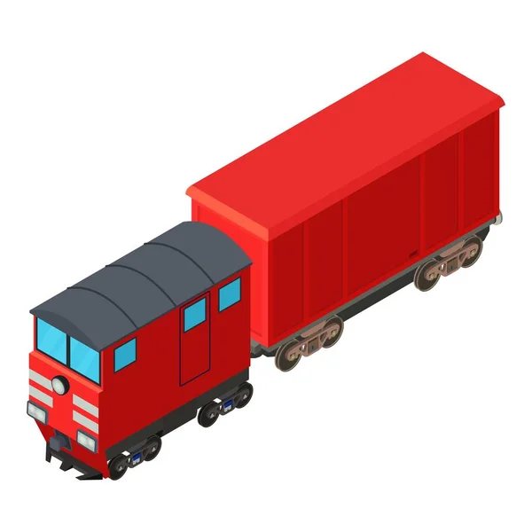 Modern train icon, isometric style — Stock Vector