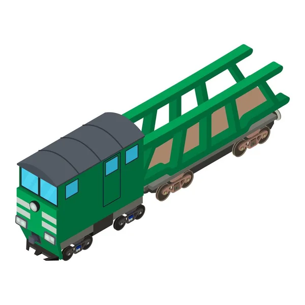 Eisenbahnwaggon-Ikone, isometrischer Stil — Stockvektor