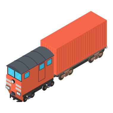 Kırmızı tren simgesi, izometrik biçim