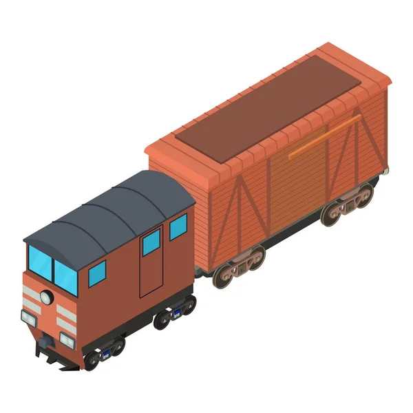 Icono del tren de carga, estilo isométrico — Vector de stock