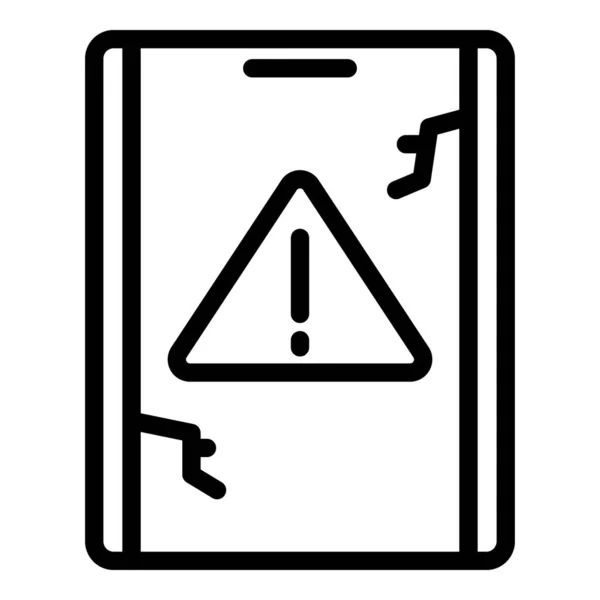 Waarschuwing tablet pictogram, omtrek stijl — Stockvector