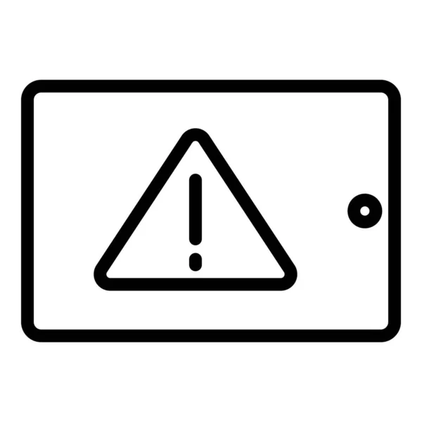 Icône d'affichage d'avertissement, style de contour — Image vectorielle