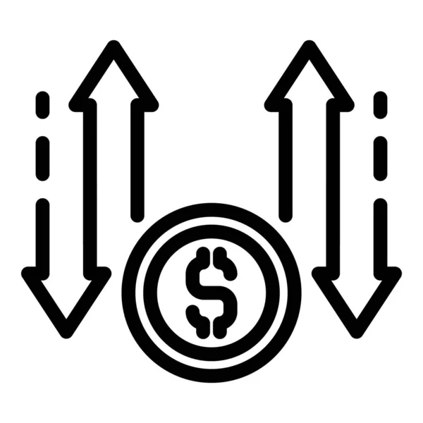 Monetisatie proces pictogram, schema stijl — Stockvector