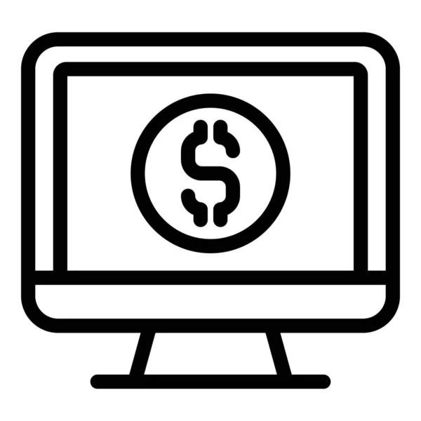 Dollar monitor ikon, skissera stil — Stock vektor