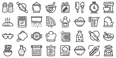 Hamur simgeleri seti, özet biçimi