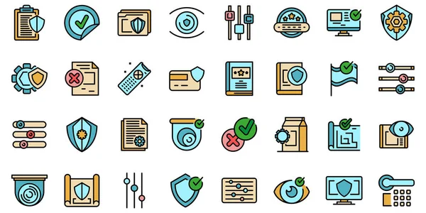 Iconos de control conjunto vector plano — Archivo Imágenes Vectoriales