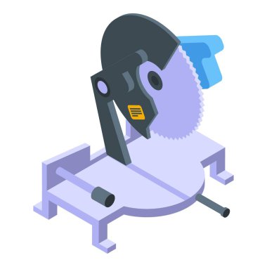 Profesyonel dairesel testere simgesi, izometrik biçim