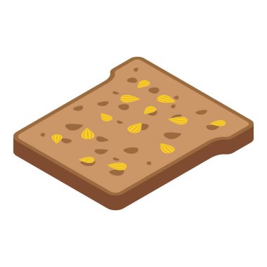Ayçiçeği tohumu ekmek simgesi, izometrik biçiminde