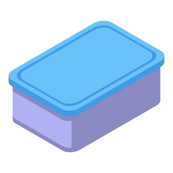 Pranzo icona scatola di plastica, stile isometrico — Vettoriale Stock