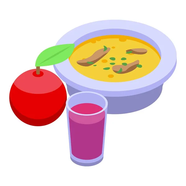 Vegane Suppe, isometrischer Stil — Stockvektor