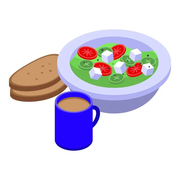 Fresh salad lunch icon, isometric style — Stock Vector