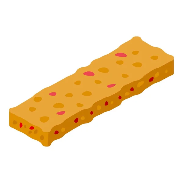 Muesli snack bar icon, isometric style — Stock Vector