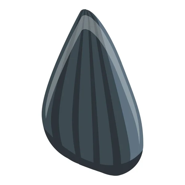 Ícone de semente de girassol preto, estilo isométrico — Vetor de Stock