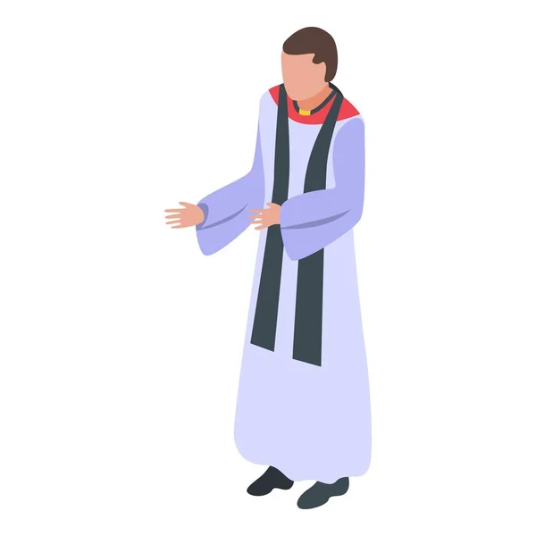 Εικονίδιο νεαρού ιερέα, ισομετρικό ύφος — Διανυσματικό Αρχείο