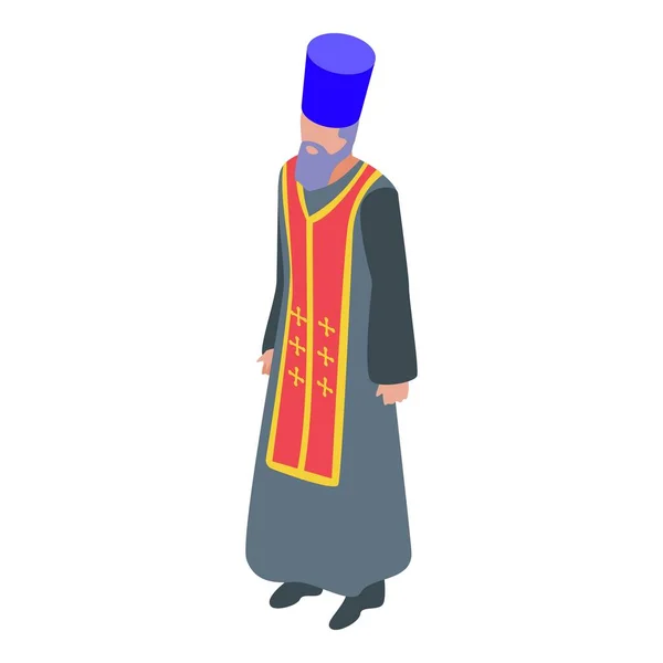 Ícone sacerdote religião, estilo isométrico — Vetor de Stock
