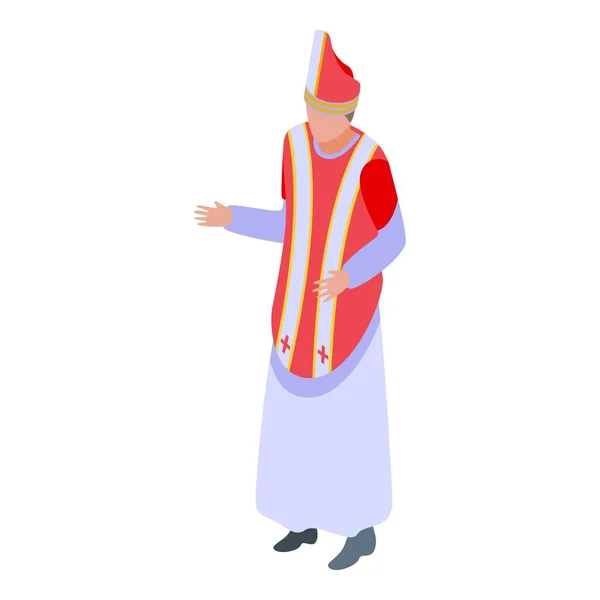 Icono sacerdote católico, estilo isométrico — Vector de stock