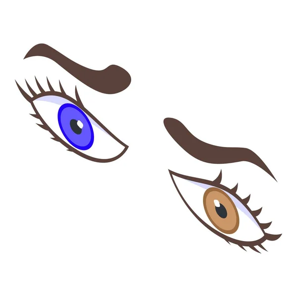感情的な目のアイコン、等角形のスタイル — ストックベクタ