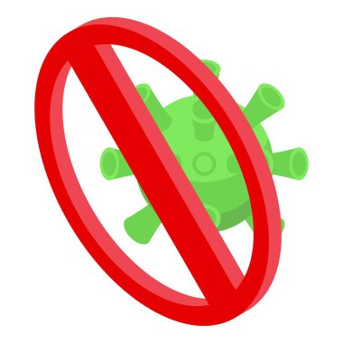 Koronavirüs simgesi yok, izometrik biçim