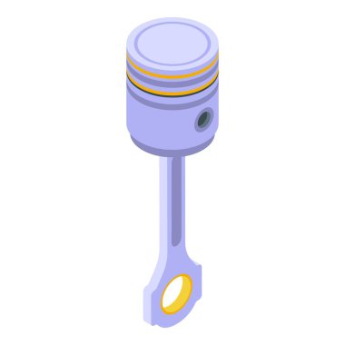 Otomobil motor piston simgesi, izometrik biçim