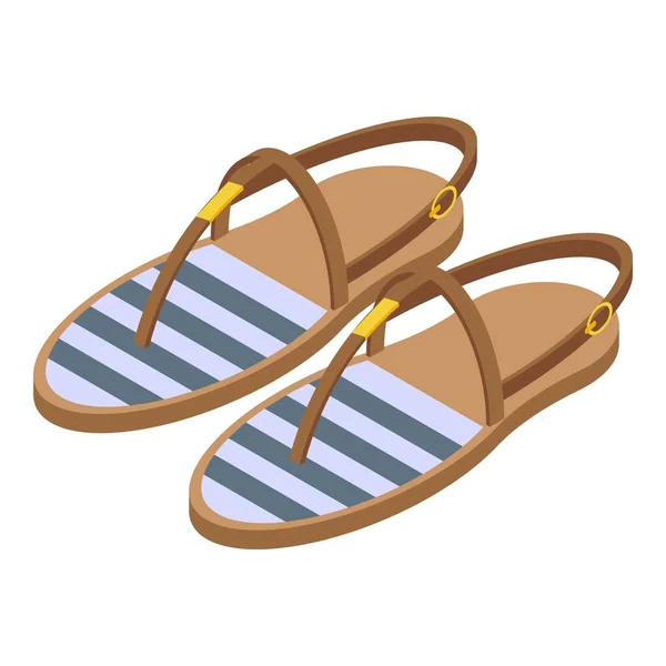 Ikona sandałów plażowych w stylu izometrycznym — Wektor stockowy