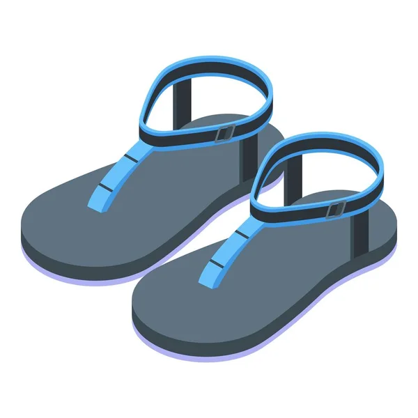 Sandalias de chica suave icono, estilo isométrico — Vector de stock