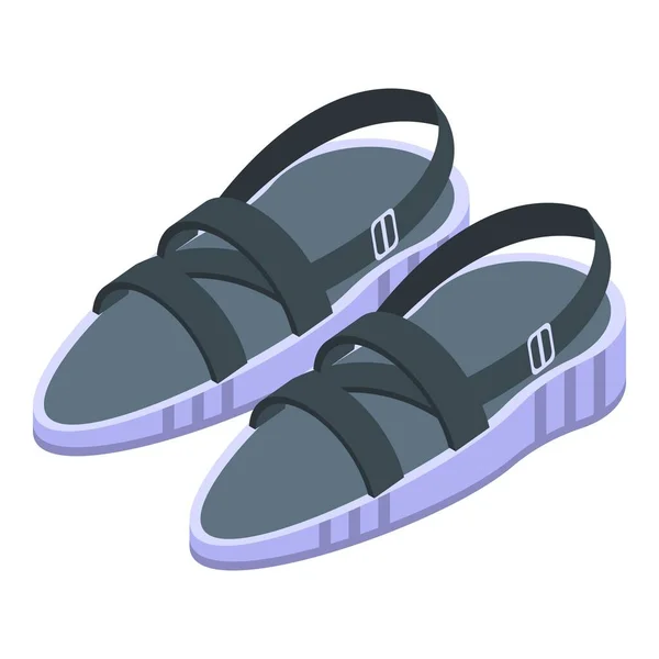 Icona sandali estivi, stile isometrico — Vettoriale Stock