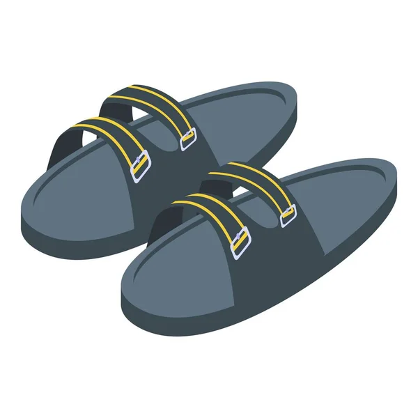 Sandalias deportivas de cuero icono, estilo isométrico — Vector de stock