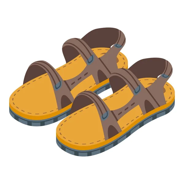 Icono de sandalias hechas a mano para niños, estilo isométrico — Vector de stock