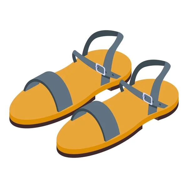 Sandalias a pie icono, estilo isométrico — Vector de stock
