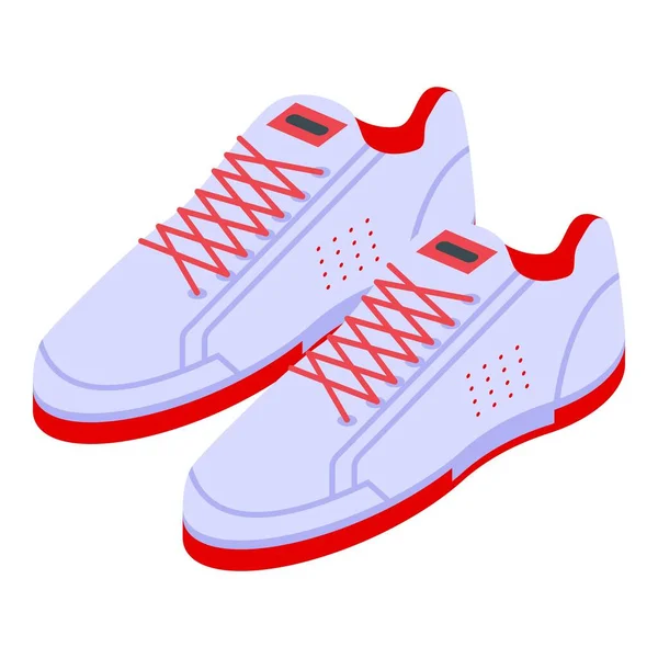 Icona bianca delle sneakers, stile isometrico — Vettoriale Stock