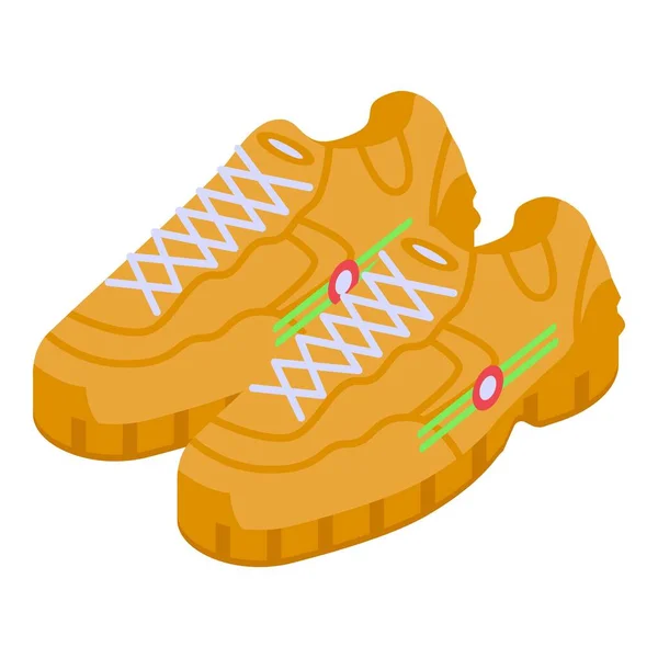 Zapatillas de deporte de cuero icono, estilo isométrico — Vector de stock