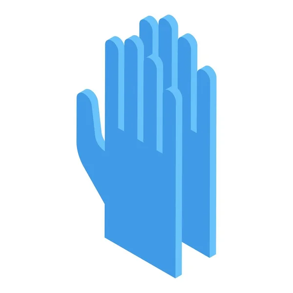 Guantes médicos azules icono, estilo isométrico — Vector de stock