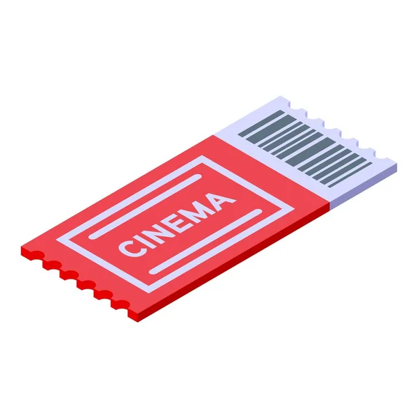 Billet de cinéma icône, style isométrique — Image vectorielle