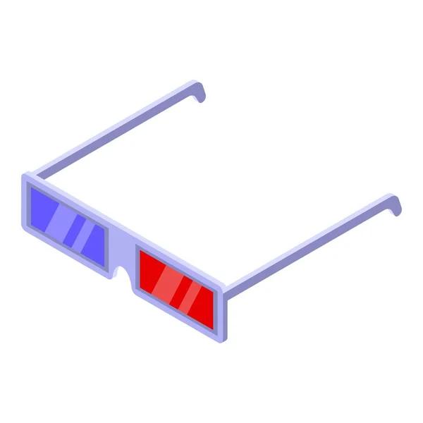 Mozi 3D szemüveg ikon, izometrikus stílus — Stock Vector