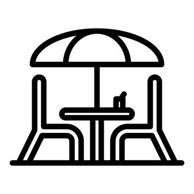 Sokak restoranının şemsiye simgesi, taslak biçimi