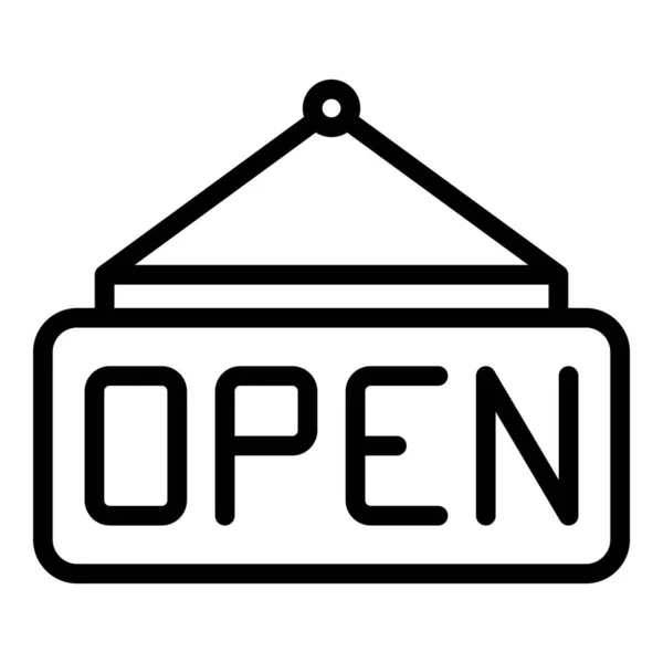 Otevřená ikona restaurace, styl osnovy — Stockový vektor