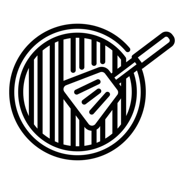 Icône de spatule grillée, style contour — Image vectorielle