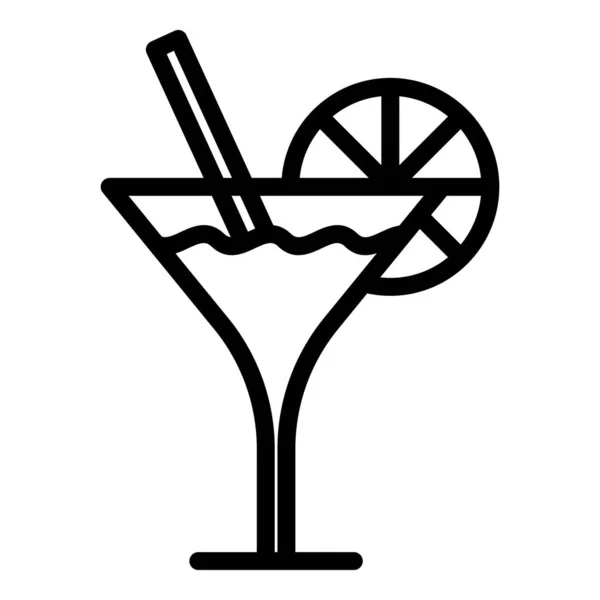 Beach cocktail icon, outline style — Stock Vector