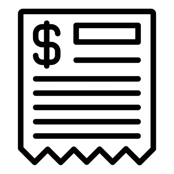 Dólar icono de papel, estilo de esquema — Vector de stock