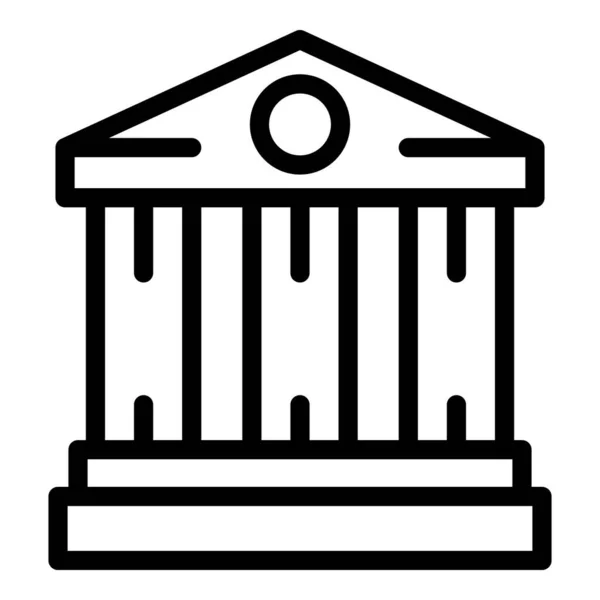 Icono del edificio del banco, estilo del esquema — Vector de stock