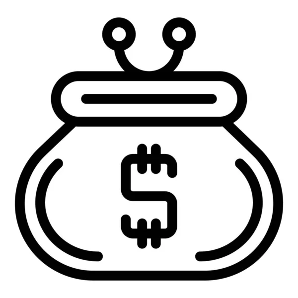 Ícone de carteira de dólar, estilo esboço —  Vetores de Stock