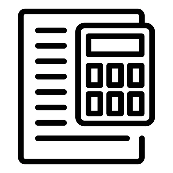 Handmatige rekenmachine pictogram, contouren stijl — Stockvector