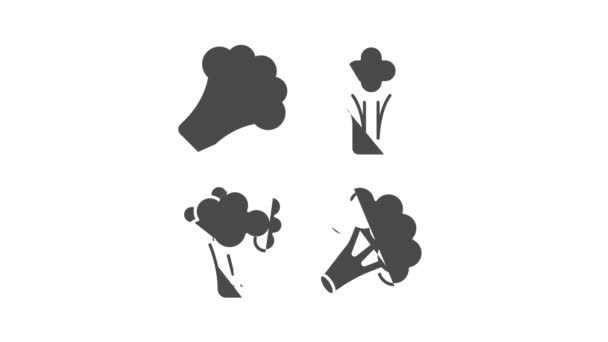 Broccoli kool pictogram animatie — Stockvideo